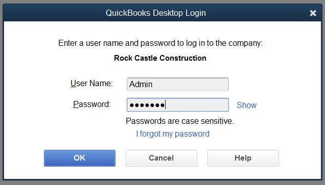 Admin access in QuickBooks